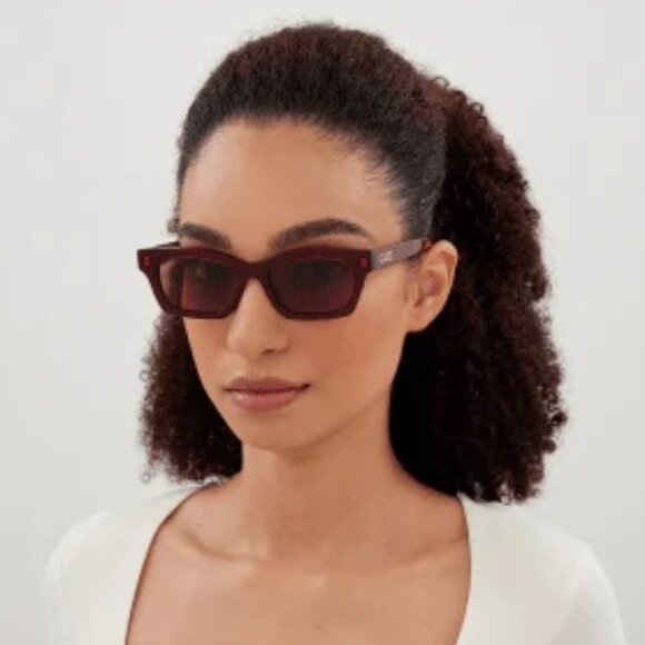 Gucci Women Sunglasses Red Burgundy Cat Eye GG1790S 004 NEW AUTHENTIC - Picture 9 of 10